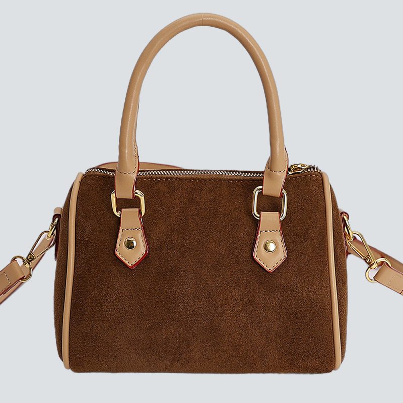 Vintage Suede Pillow Bag - Women's Crossbody Bag