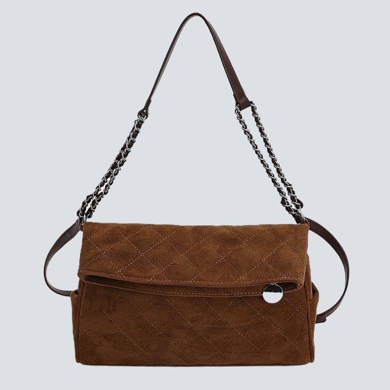 Quilted Suede Shoulder Bag