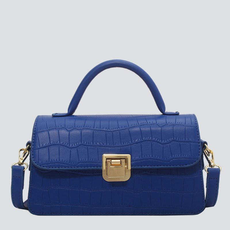 Crocodile pattern embossed mini handbag