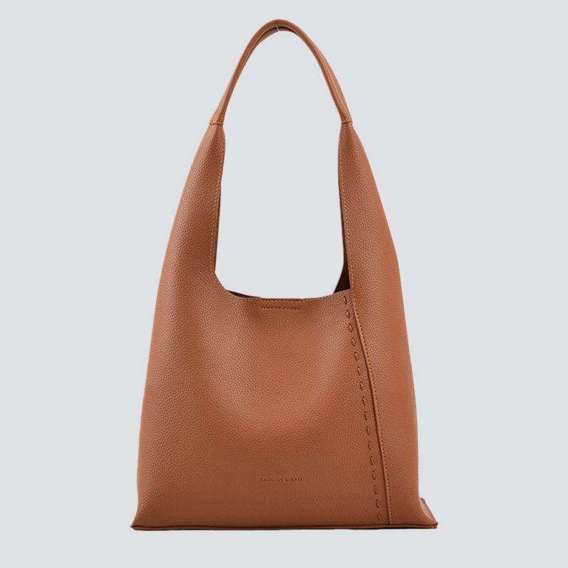 Minimalist Leather Hobo Tote