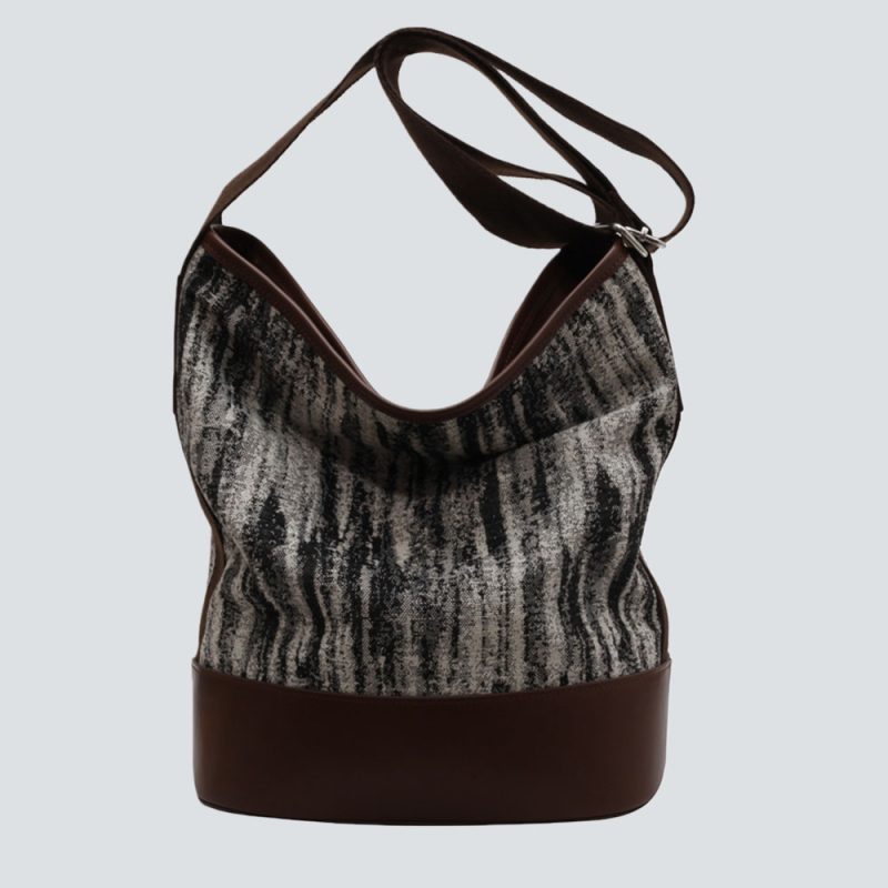 Abstract Striped Hobo Bag