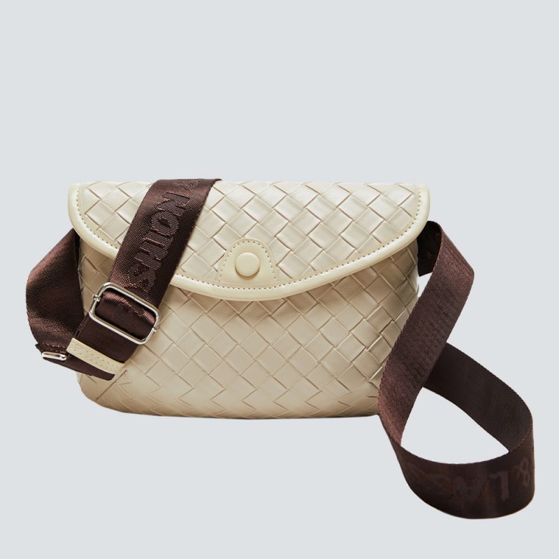 Woven Leather Crossbody Fanny Pack