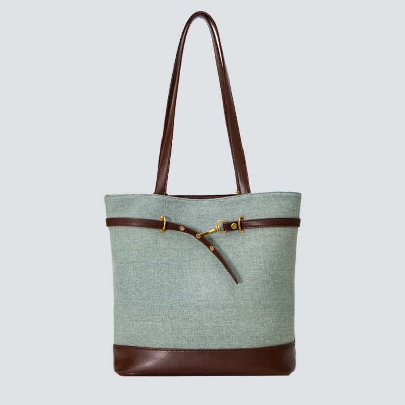 Dual-Material Tote Bag
